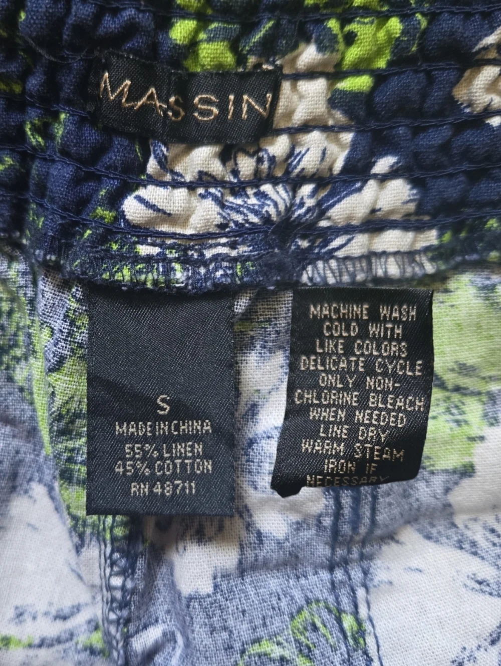 MASSINI Tropical Floral Linen Shorts - Small